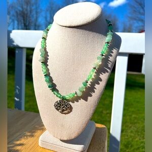 Beaded and Natural Stone Necklace Beautiful Natural Looking Boho Beauty Jewelry